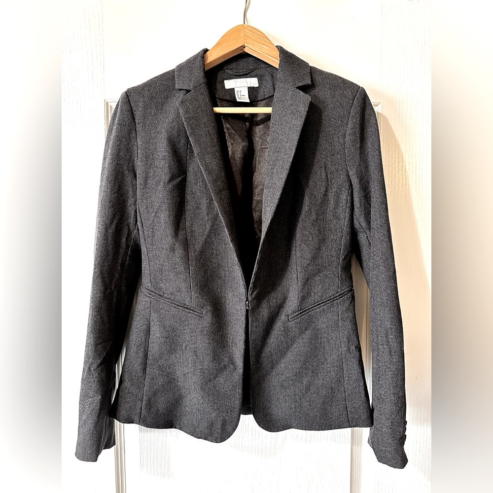 H&M Gray Blazer Suit Jacket - Size 8